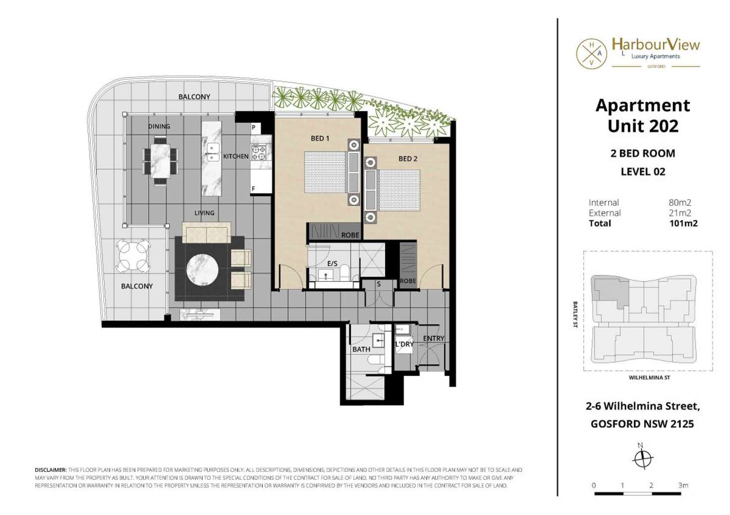 Floorplan of Homely unit listing, 202/2 Wilhelmina Street, Gosford NSW 2250