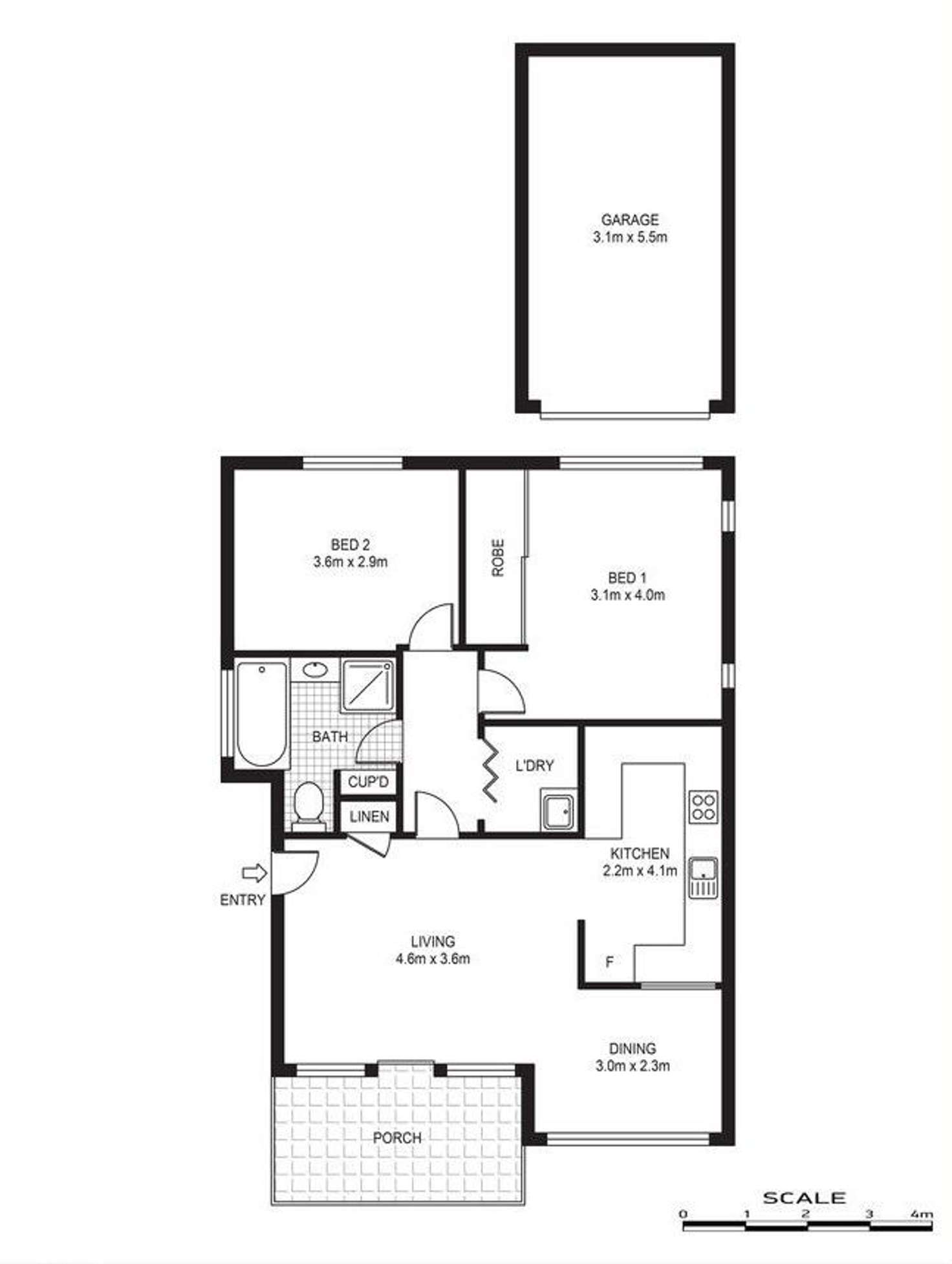 Floorplan of Homely unit listing, 2/22 York Street, Point Frederick NSW 2250