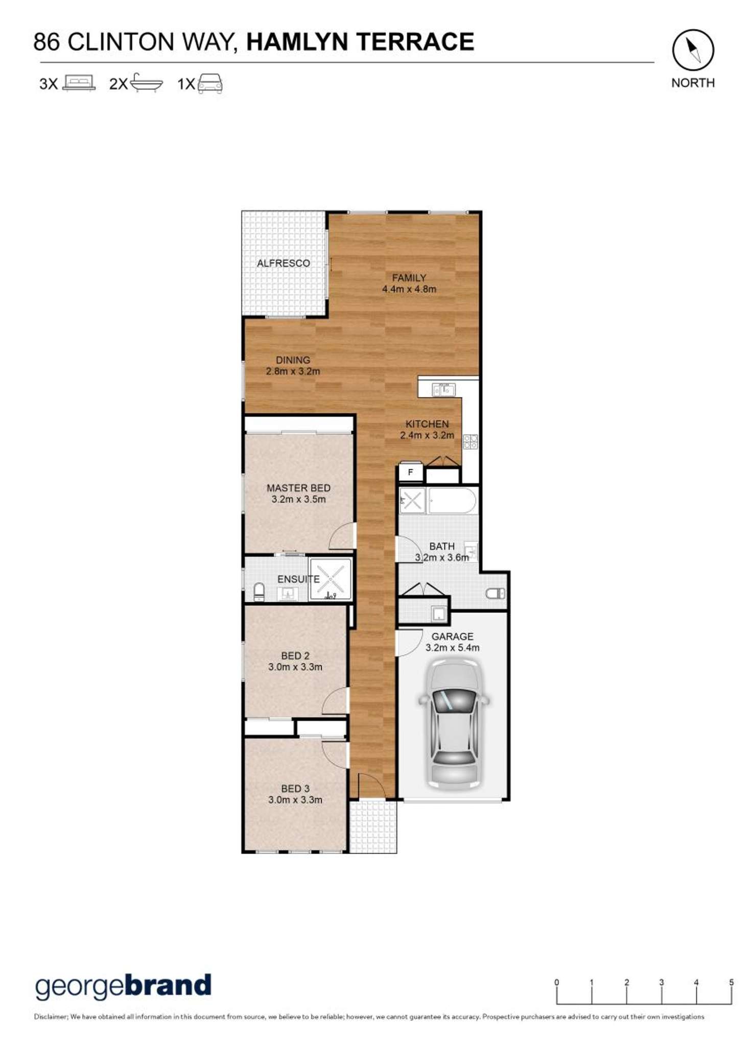 Floorplan of Homely semiDetached listing, 86 Clinton Way, Hamlyn Terrace NSW 2259