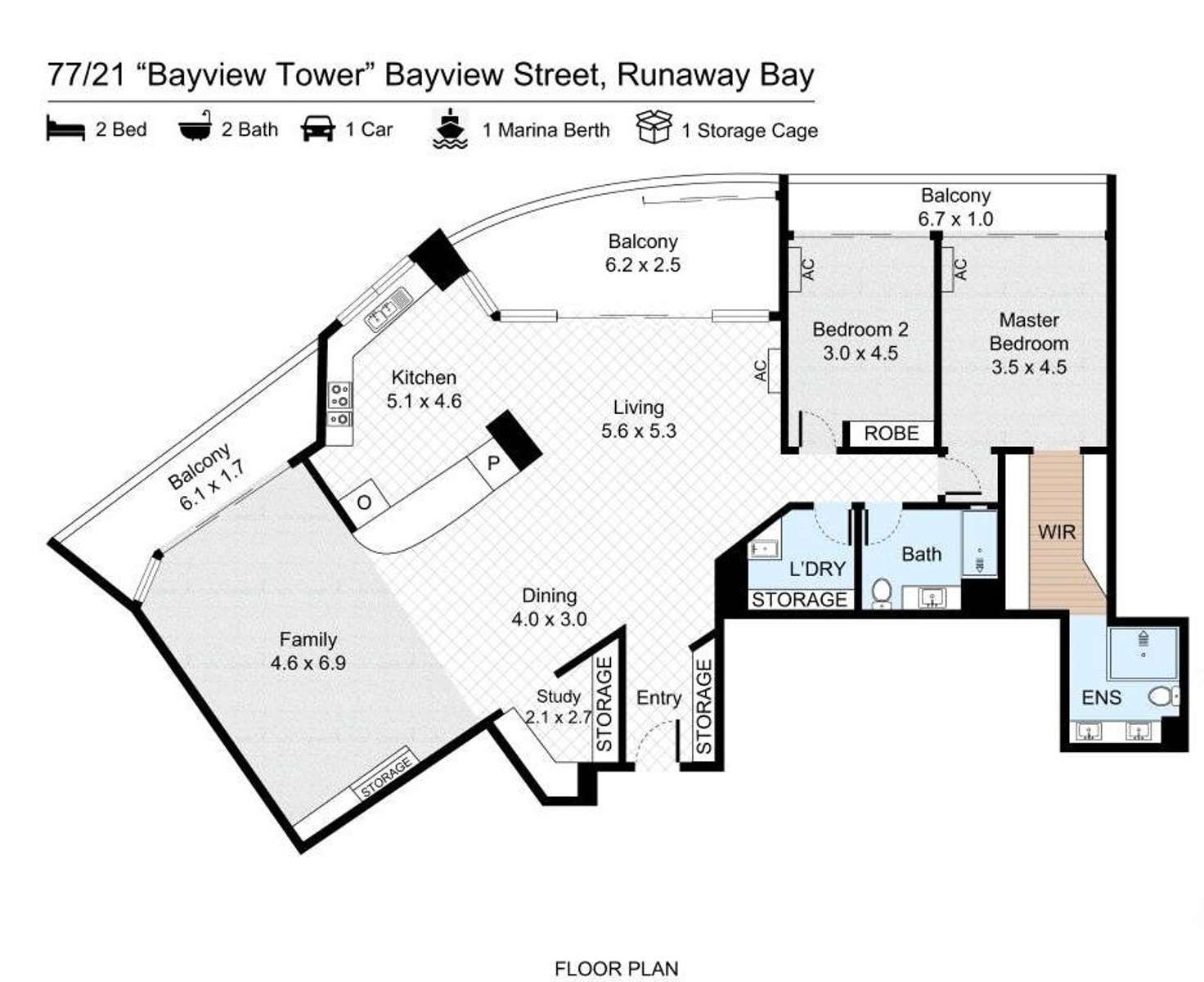 Floorplan of Homely apartment listing, 77/21 Bayview Street, Runaway Bay QLD 4216