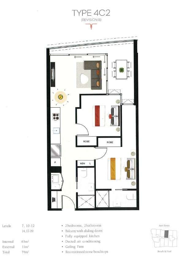 Floorplan of Homely apartment listing, ID:21126899/1033 Ann Street, Newstead QLD 4006
