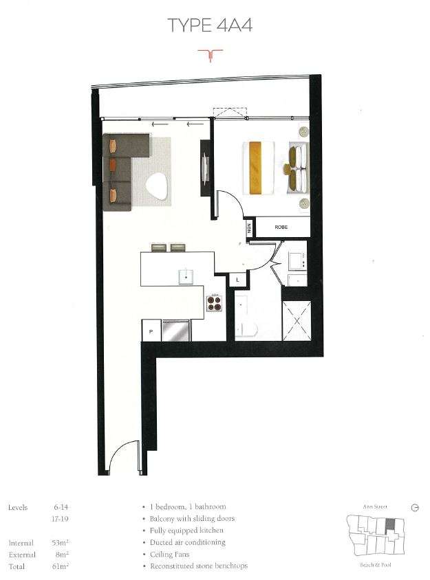 Floorplan of Homely apartment listing, ID:21127321/1033 Ann Street, Newstead QLD 4006