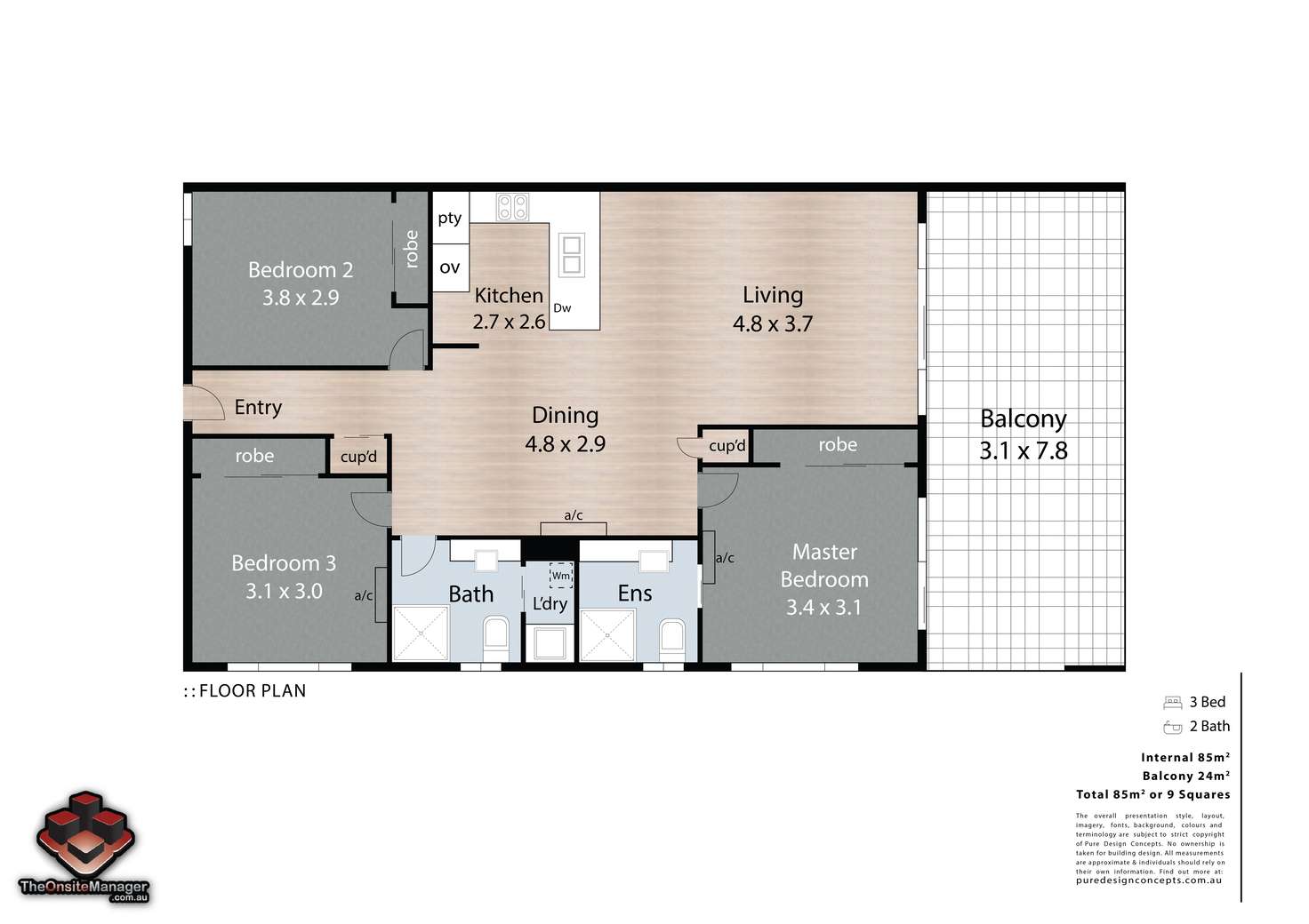 Floorplan of Homely apartment listing, ID:21130207/19 Tank Street, Kelvin Grove QLD 4059