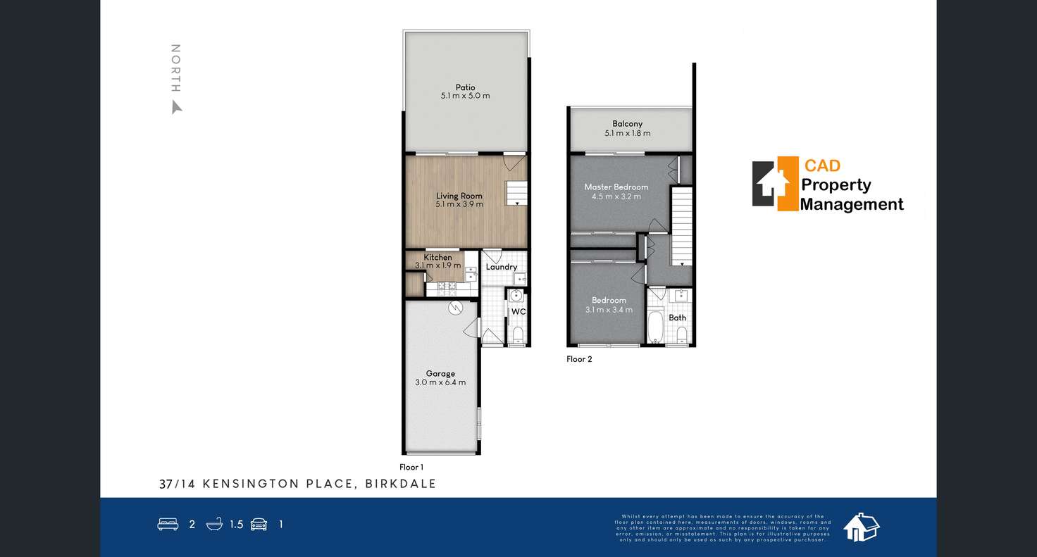 Floorplan of Homely townhouse listing, 37/14 Kensington Place, Birkdale QLD 4159