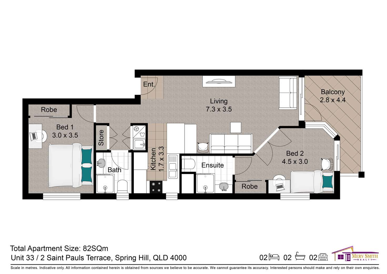 Floorplan of Homely apartment listing, ID:21130515/2 Saint Pauls Terrace, Spring Hill QLD 4000
