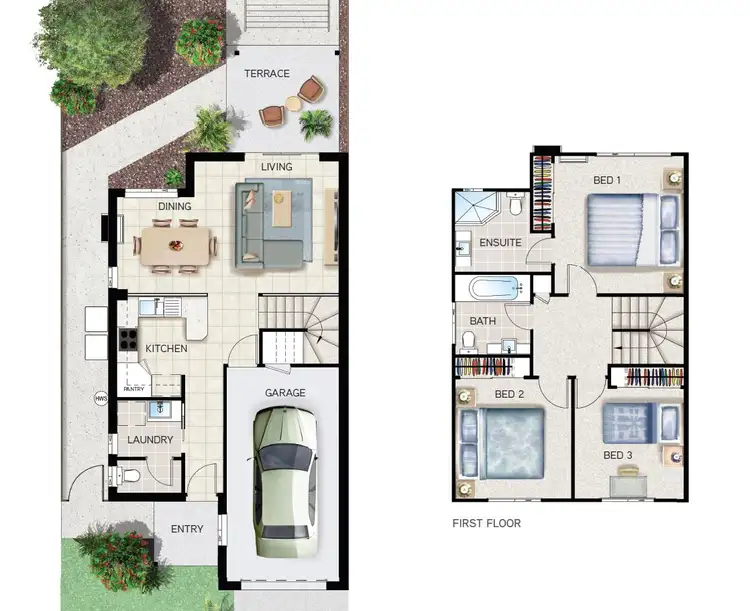 Floorplan of Homely townhouse listing, ID:21151536/1-13 Chase Close, Underwood QLD 4119