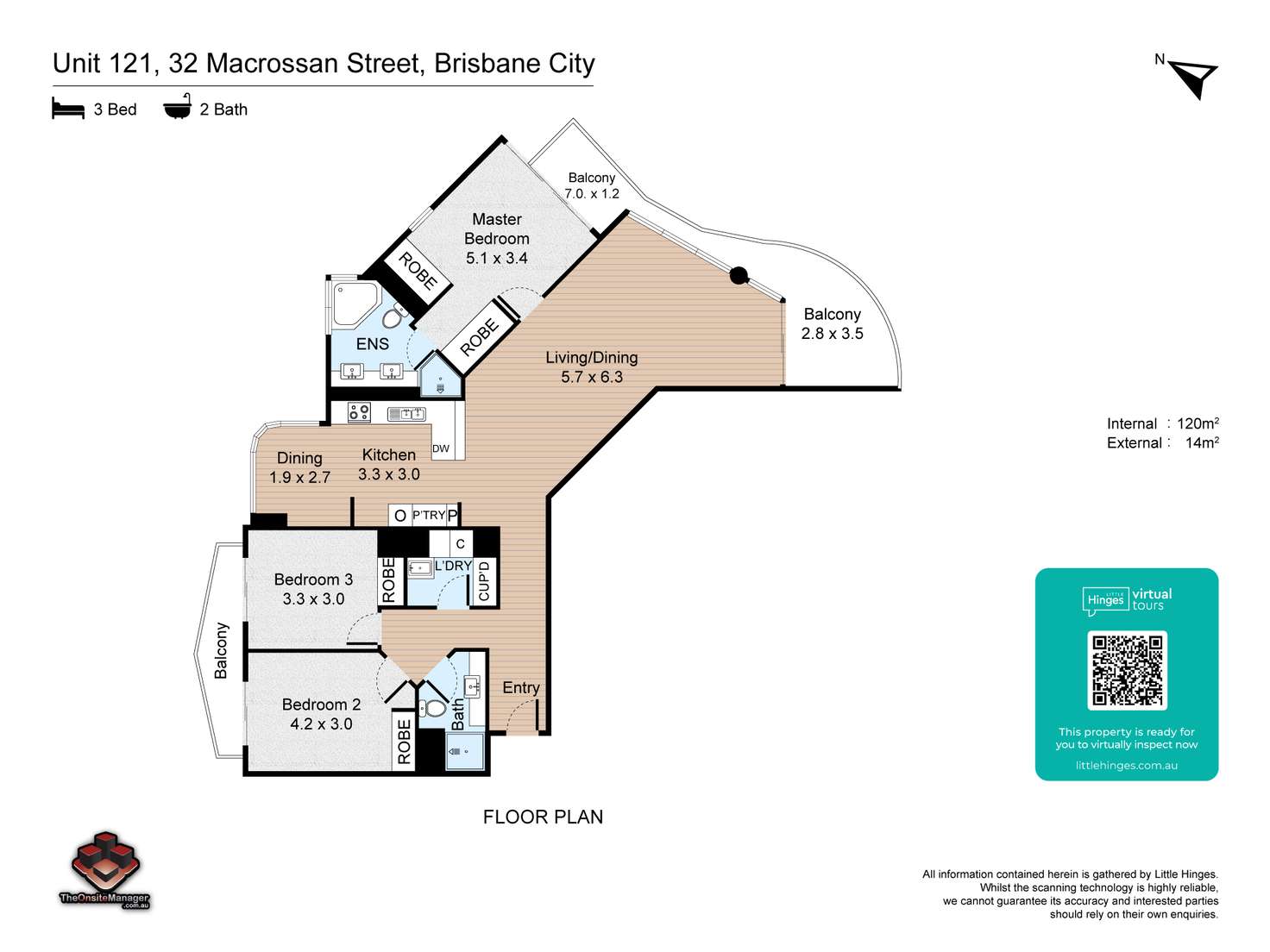 Floorplan of Homely apartment listing, ID:3881085/32 Macrossan Street, Brisbane City QLD 4000