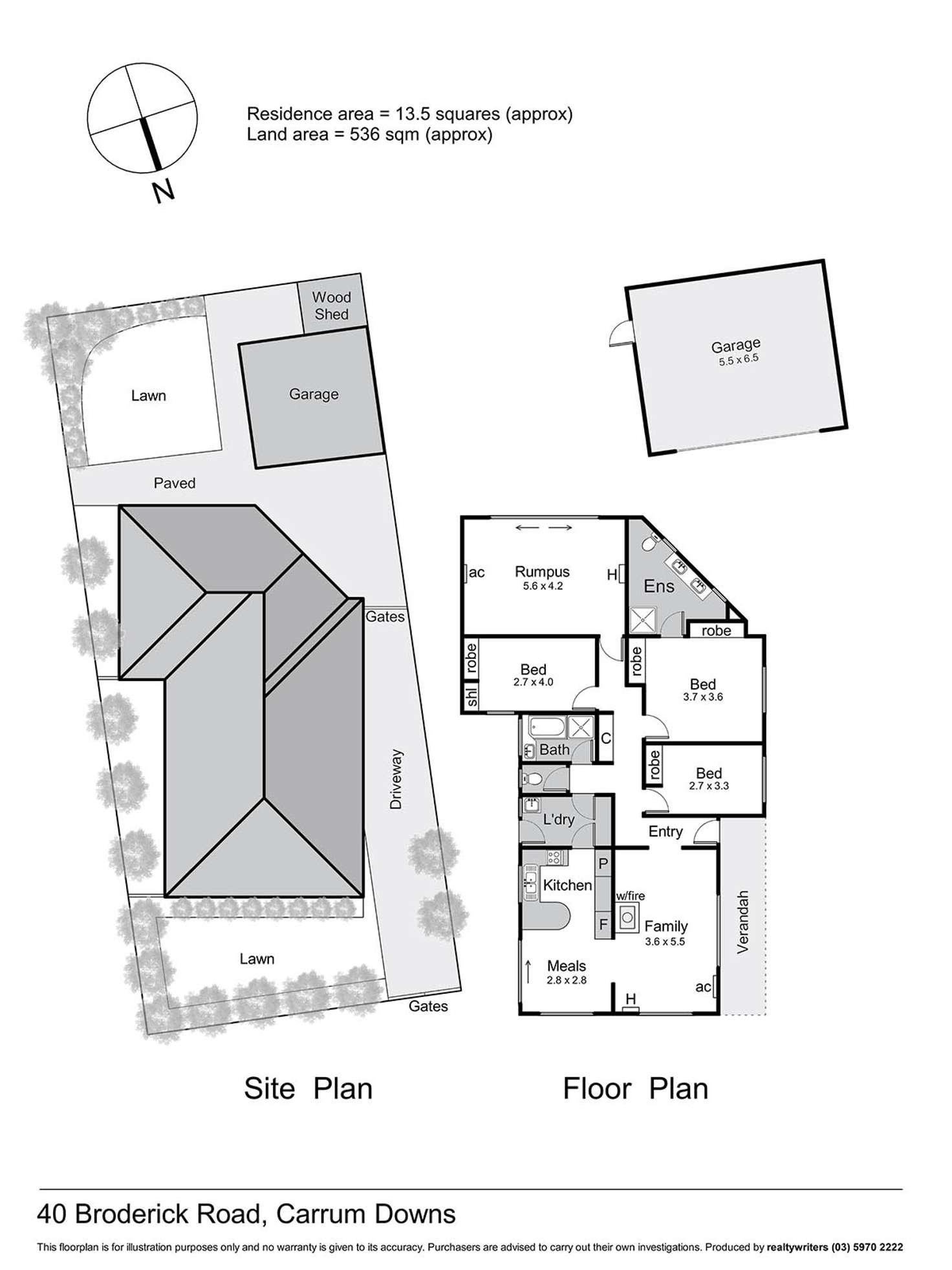 Floorplan of Homely house listing, 40 Broderick Road, Carrum Downs VIC 3201