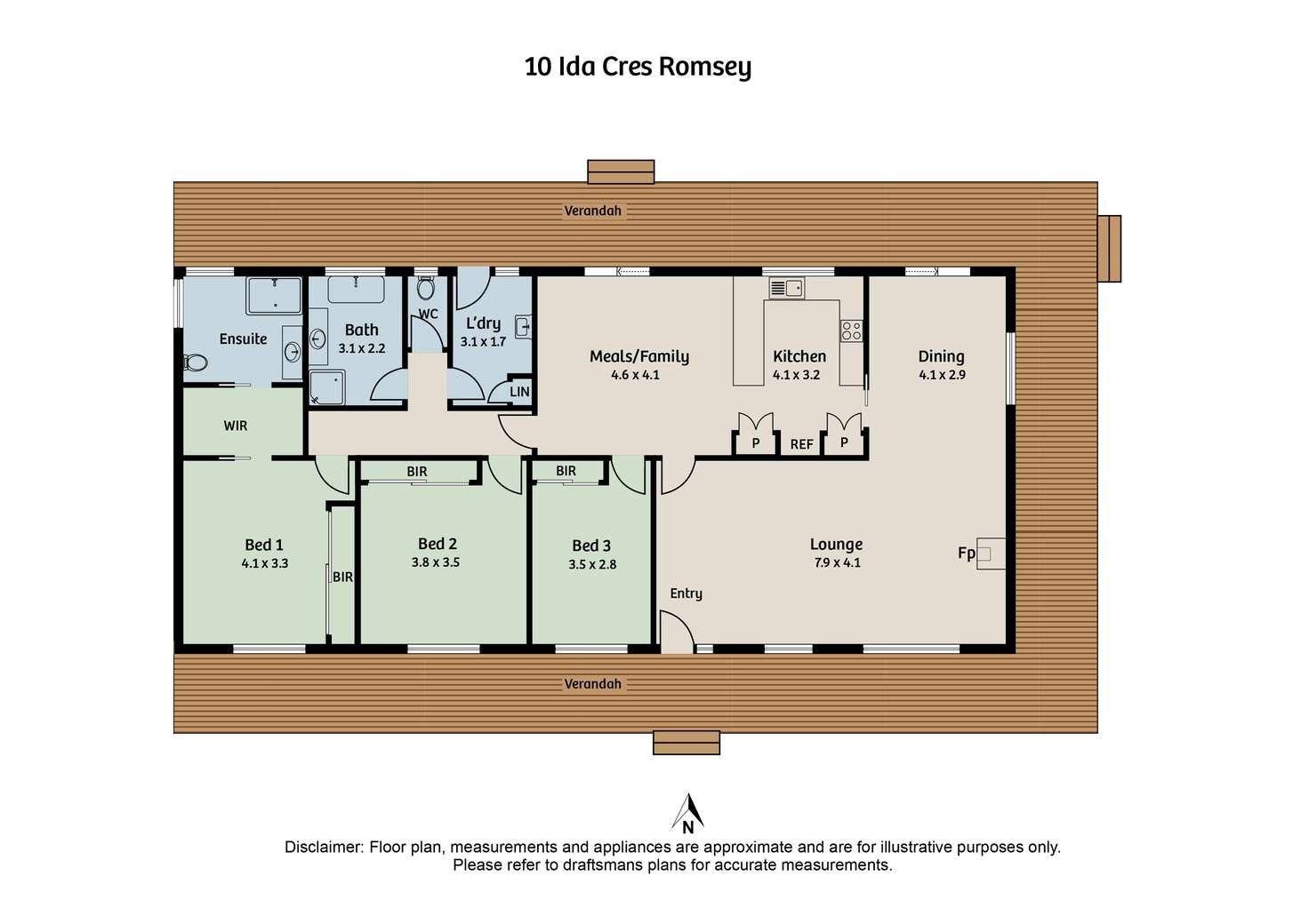 Floorplan of Homely house listing, 10 Ida Crescent, Romsey VIC 3434