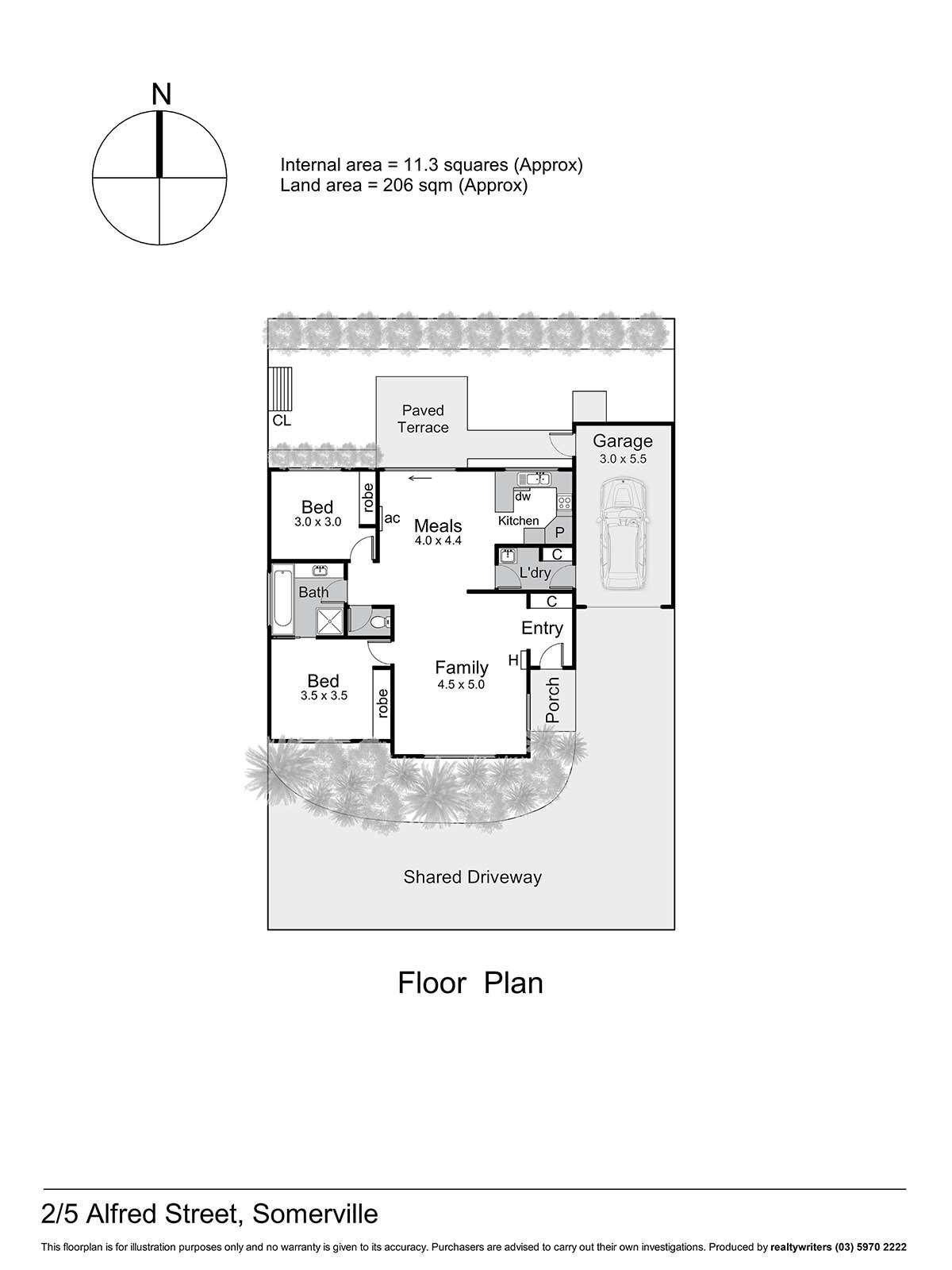 Floorplan of Homely unit listing, 2/5 Alfred Street, Somerville VIC 3912