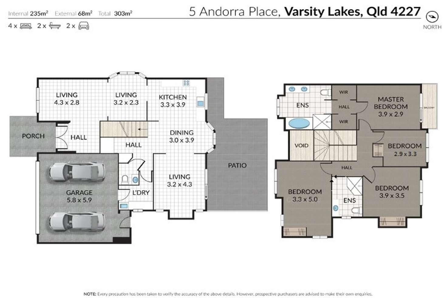 Floorplan of Homely house listing, 5 Andorra Place, Varsity Lakes QLD 4227
