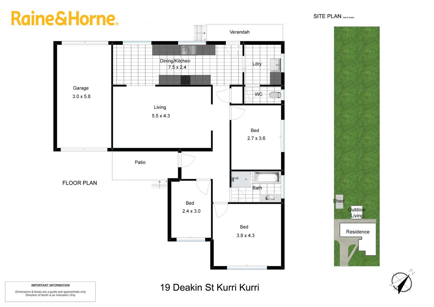 Floorplan of Homely house listing, 19 Deakin Street, Kurri Kurri NSW 2327