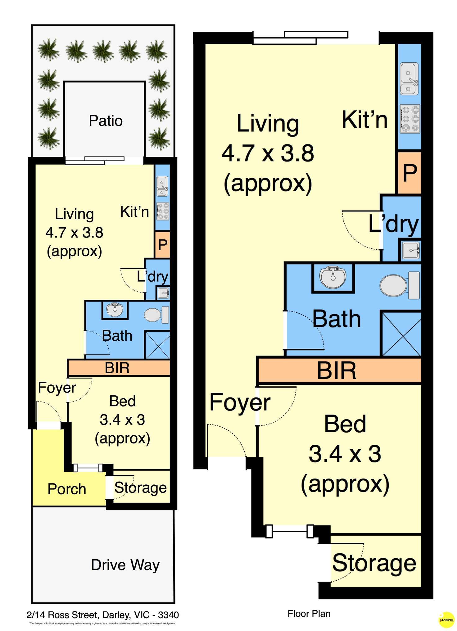 Floorplan of Homely unit listing, 2/14 Ross Street, Darley VIC 3340