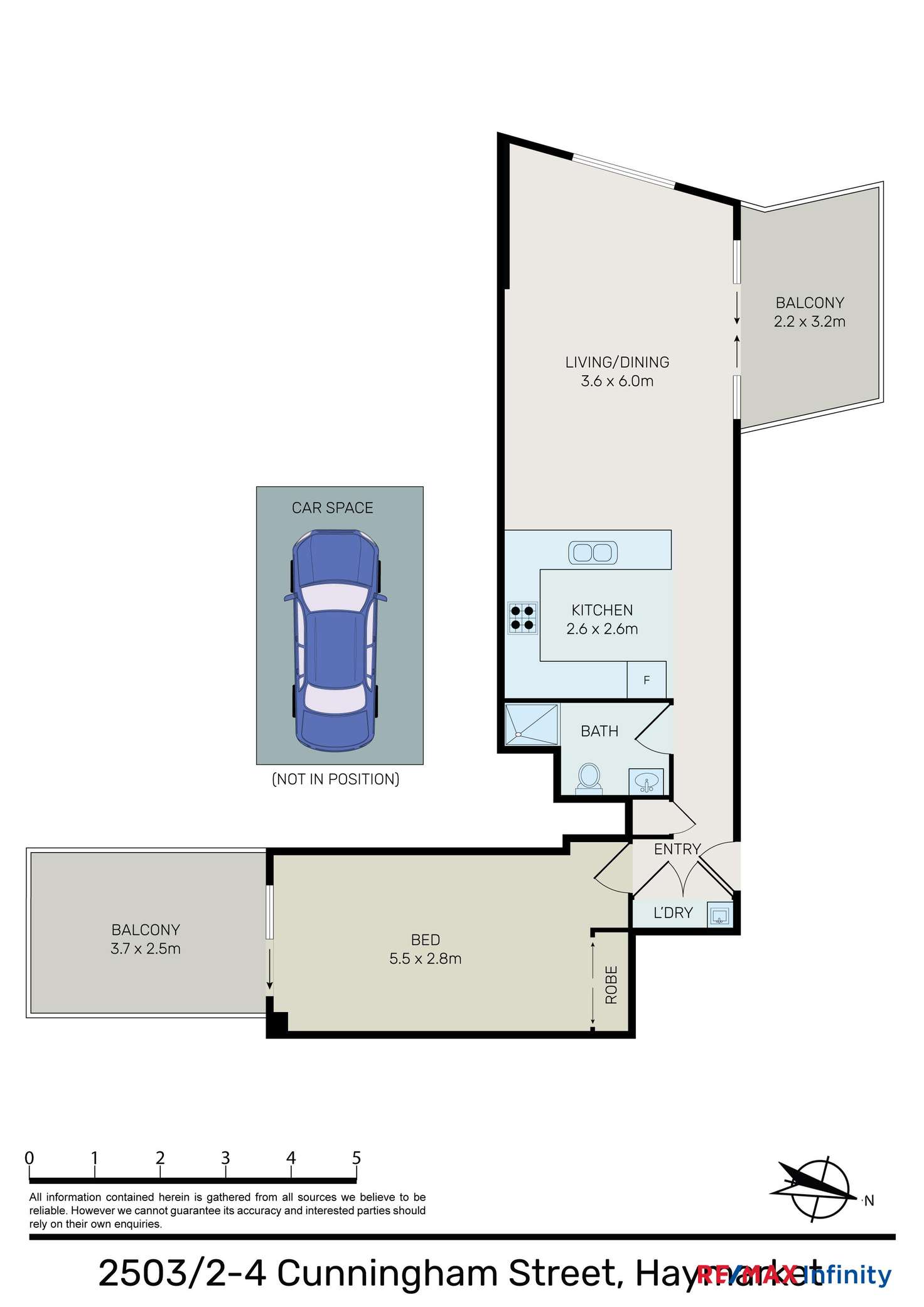 Floorplan of Homely apartment listing, 2503/2-4 Cunningham Street, Haymarket NSW 2000