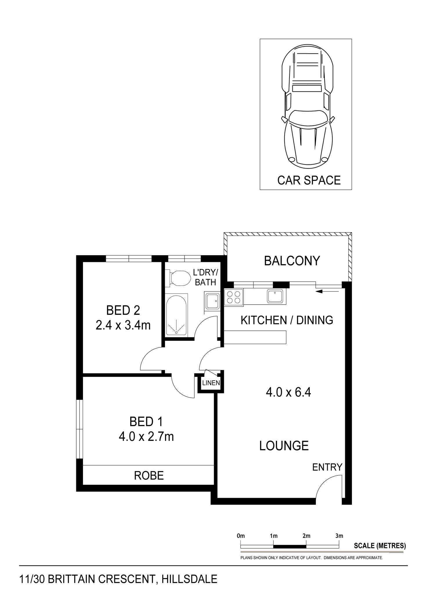 Floorplan of Homely apartment listing, 11/30 Brittain Crescent, Hillsdale NSW 2036
