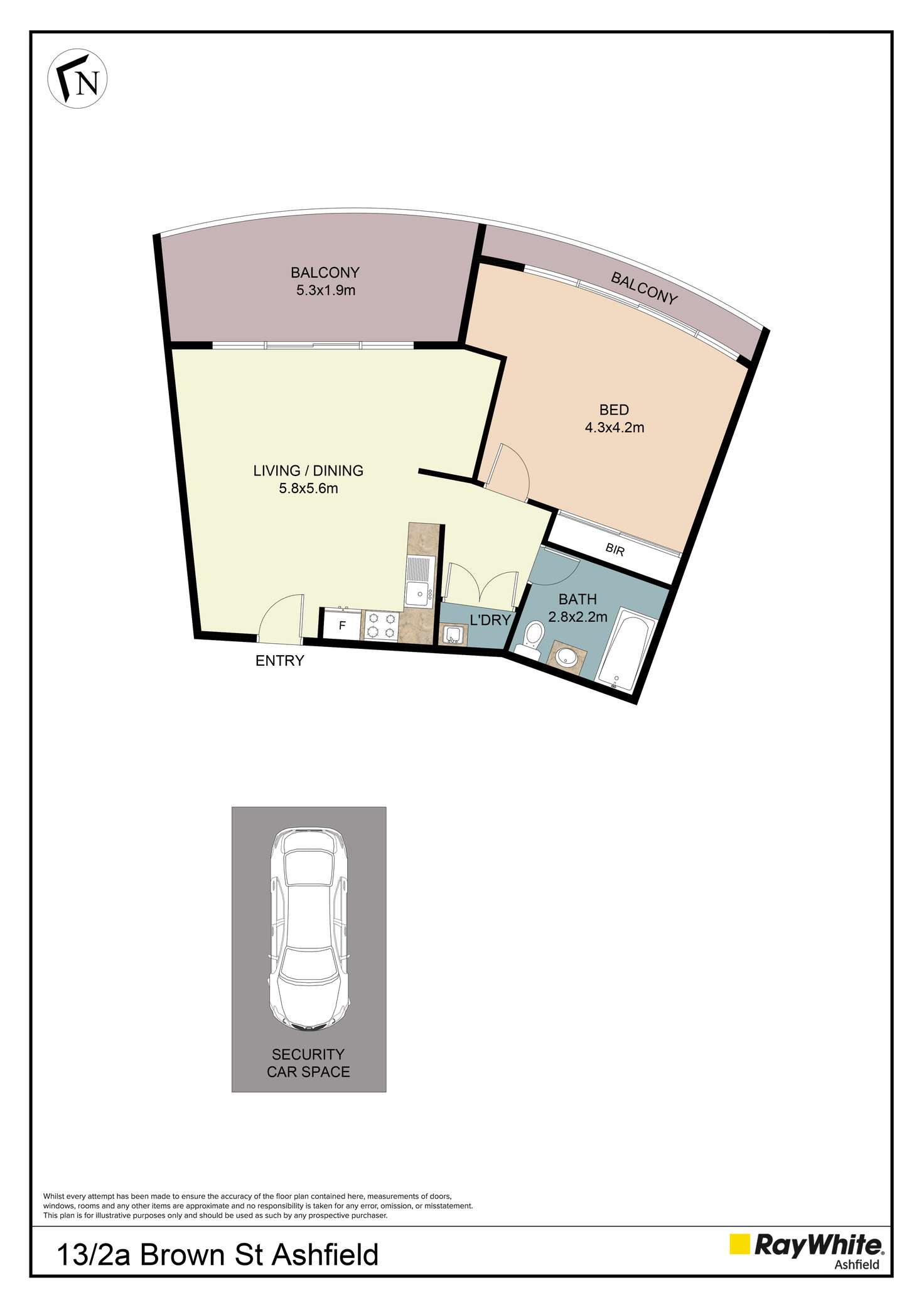 Floorplan of Homely unit listing, 13/2A Brown Street, Ashfield NSW 2131