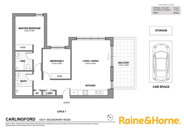 Floorplan of Homely apartment listing, 102/11 Boundary Rd, Carlingford NSW 2118