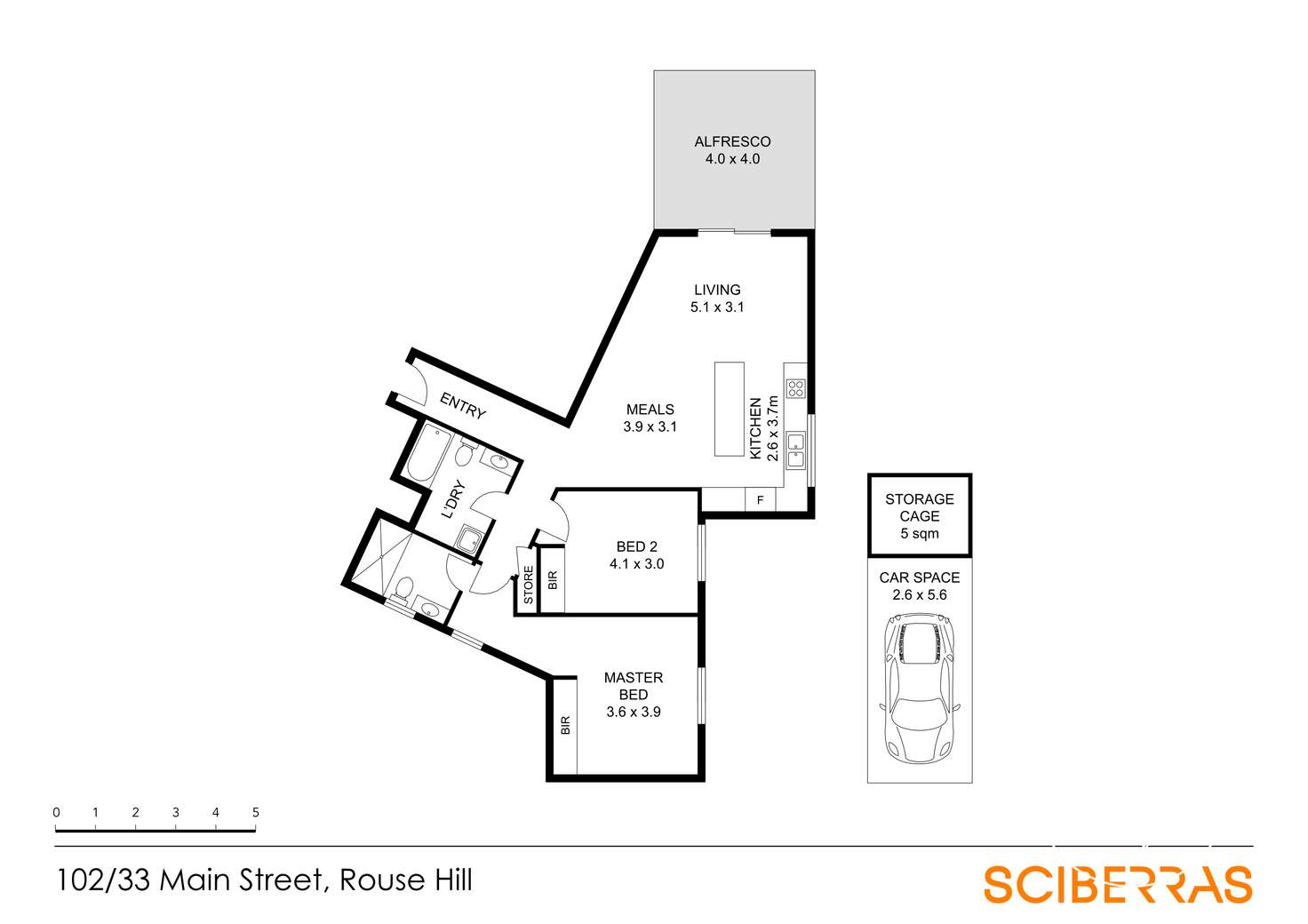 Floorplan of Homely apartment listing, 102/33 Main Street, Rouse Hill NSW 2155