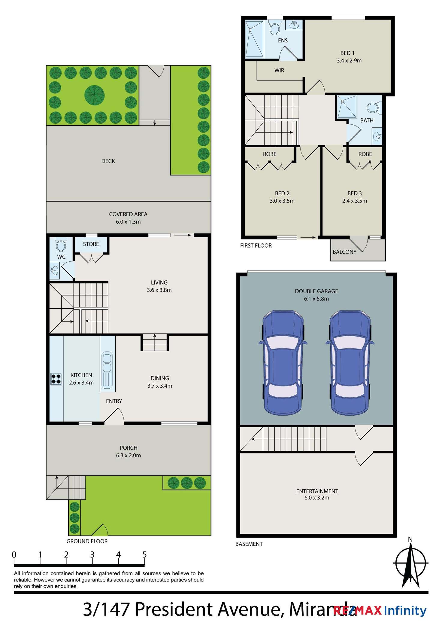 Floorplan of Homely townhouse listing, 3/147 President Avenue, Miranda NSW 2228