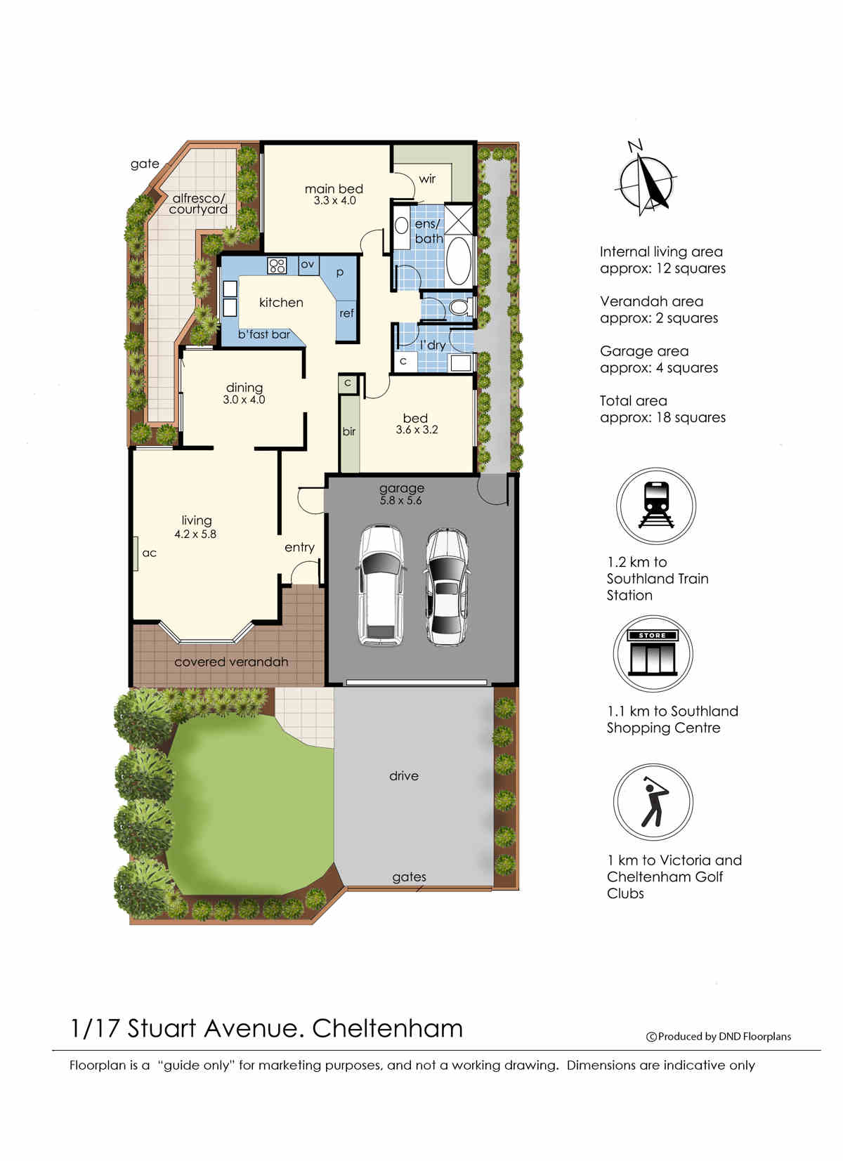 Floorplan of Homely unit listing, 1/17 Stuart Avenue, Cheltenham VIC 3192