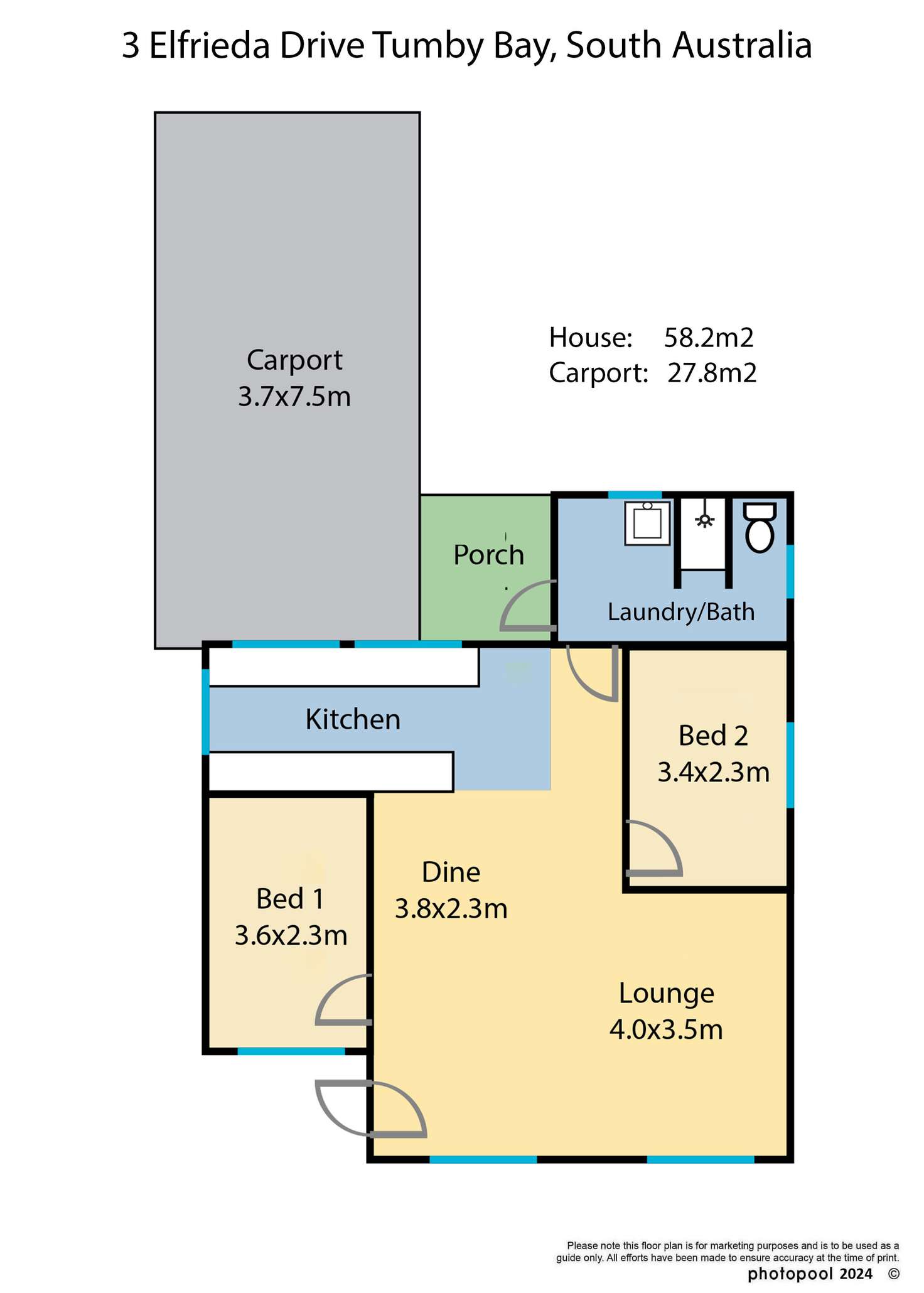 Floorplan of Homely house listing, 3 Elfrieda Drive, Tumby Bay SA 5605