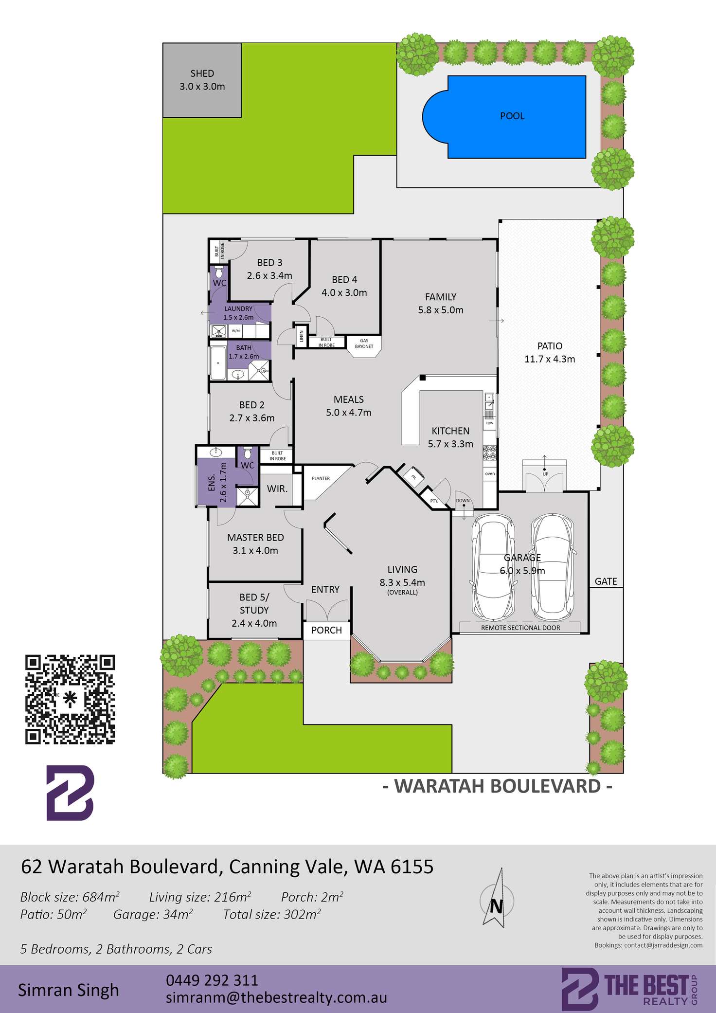 Floorplan of Homely house listing, 62 Waratah Boulevard, Canning Vale WA 6155
