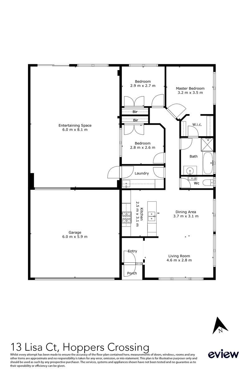 Floorplan of Homely house listing, 13 Lisa Court, Hoppers Crossing VIC 3029
