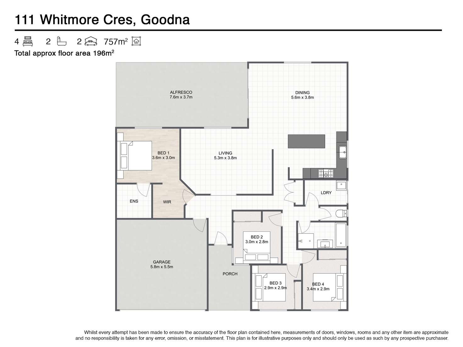Floorplan of Homely house listing, 111 Whitmore Crescent, Goodna QLD 4300