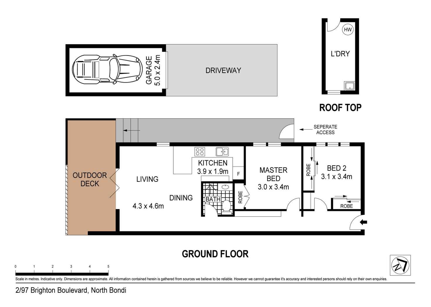 Floorplan of Homely apartment listing, 2/97 Brighton Boulevard, Bondi Beach NSW 2026