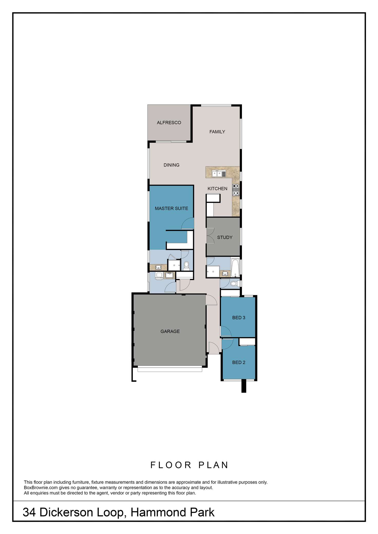 Floorplan of Homely house listing, 34 Dickerson Loop, Hammond Park WA 6164