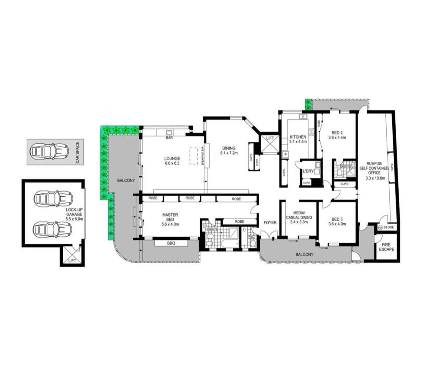Floorplan of Homely apartment listing, 3/56-58 Wolseley Road, Point Piper NSW 2027