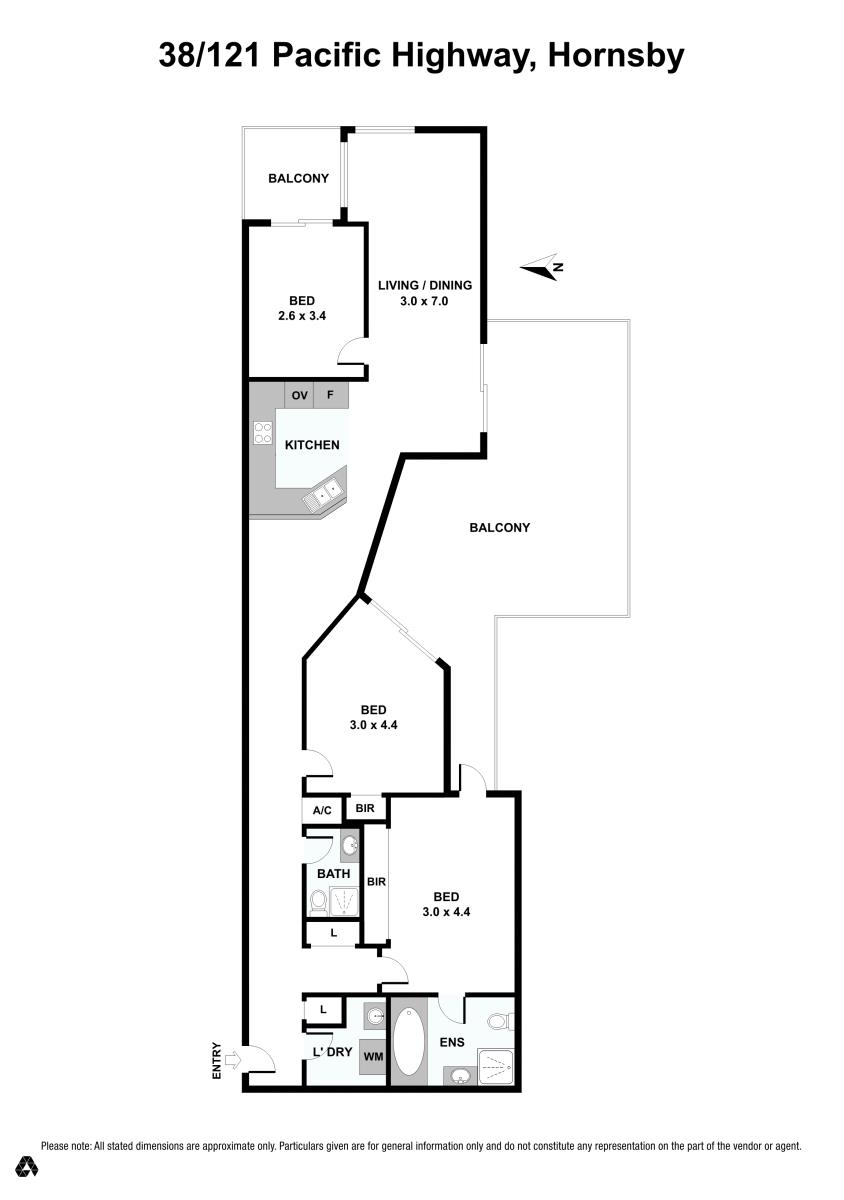 Floorplan of Homely unit listing, 38/121 Pacific Highway, Hornsby NSW 2077