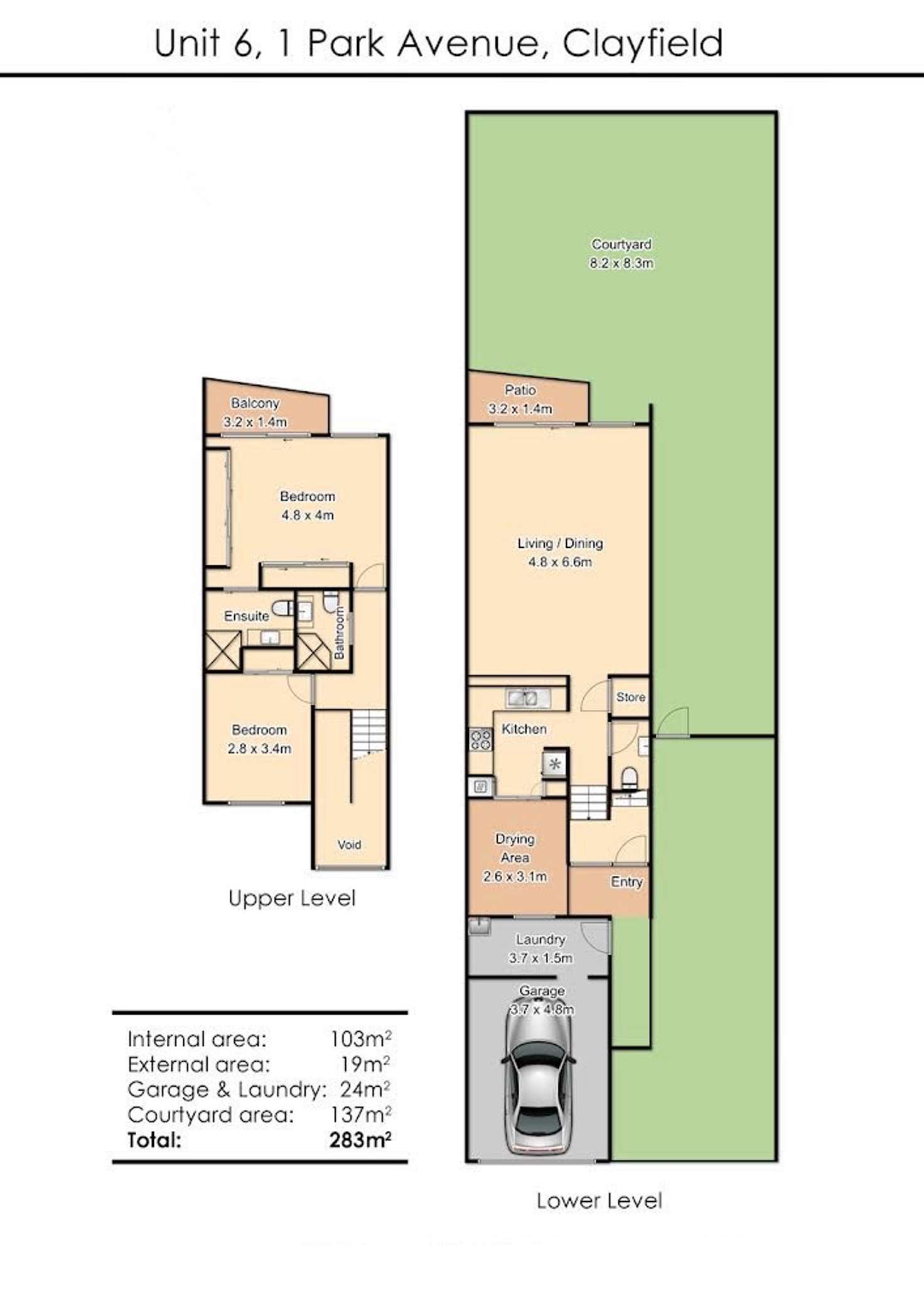 Floorplan of Homely townhouse listing, 6/1 Park Ave, Clayfield QLD 4011