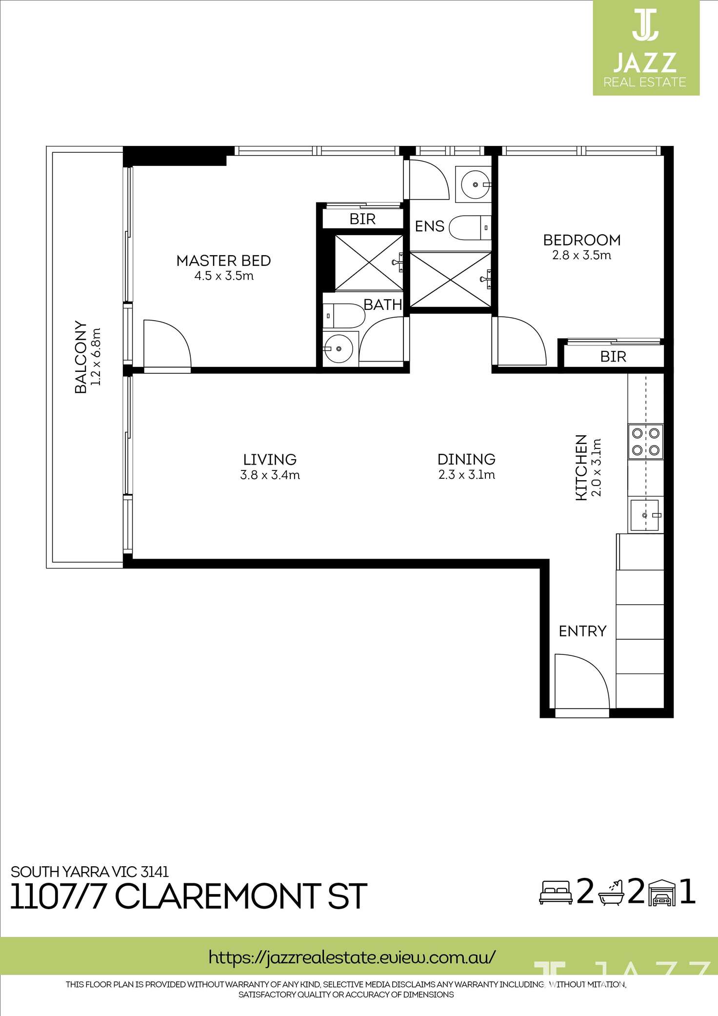 Floorplan of Homely apartment listing, 1107/7 Claremont Street, South Yarra VIC 3141