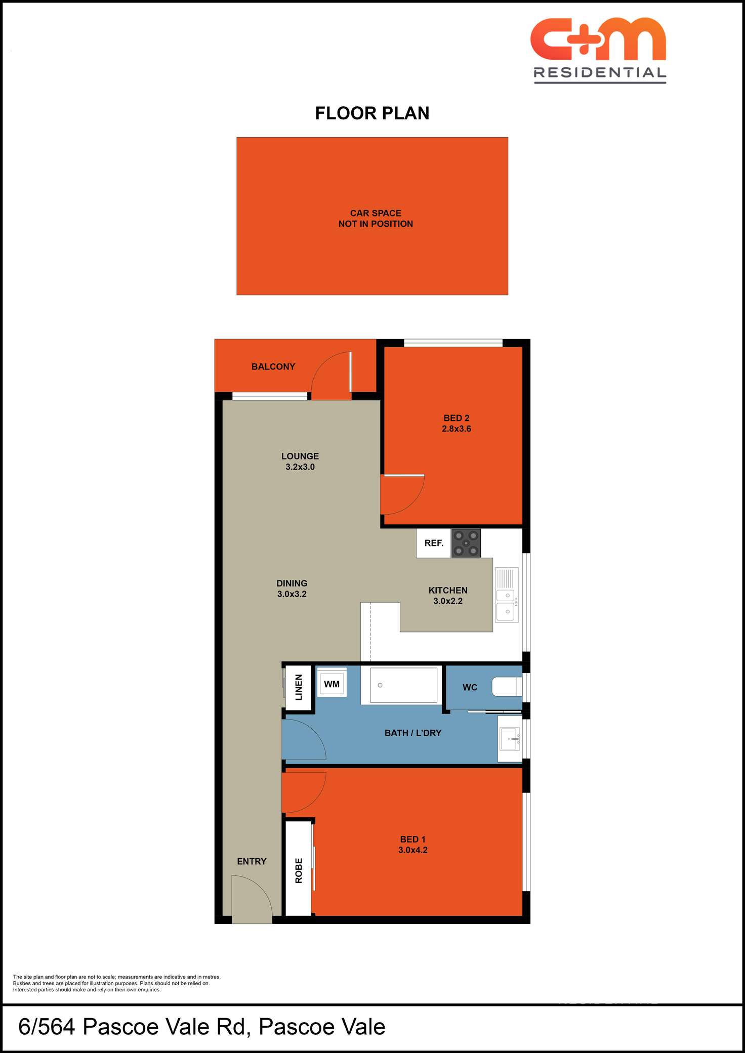Floorplan of Homely unit listing, 6/564 Pascoe Vale Road, Pascoe Vale VIC 3044