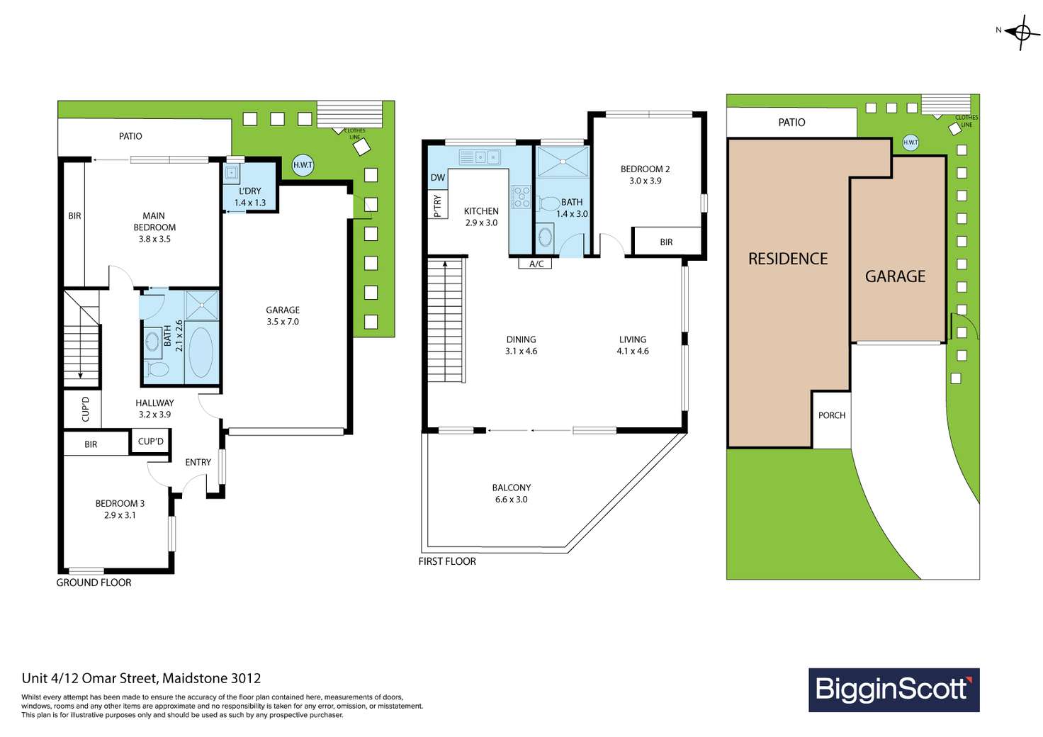 Floorplan of Homely townhouse listing, 4/12 Omar Street, Maidstone VIC 3012