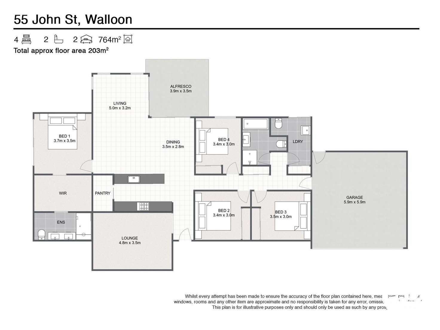 Floorplan of Homely house listing, 55 John Street, Walloon QLD 4306