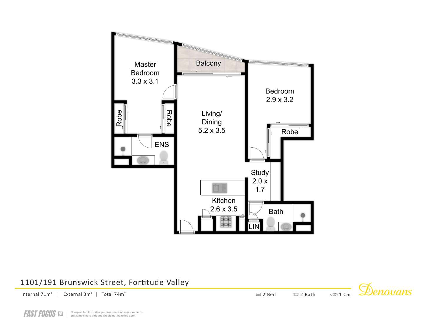 Floorplan of Homely apartment listing, 1101/191 Brunswick Street, Fortitude Valley QLD 4006
