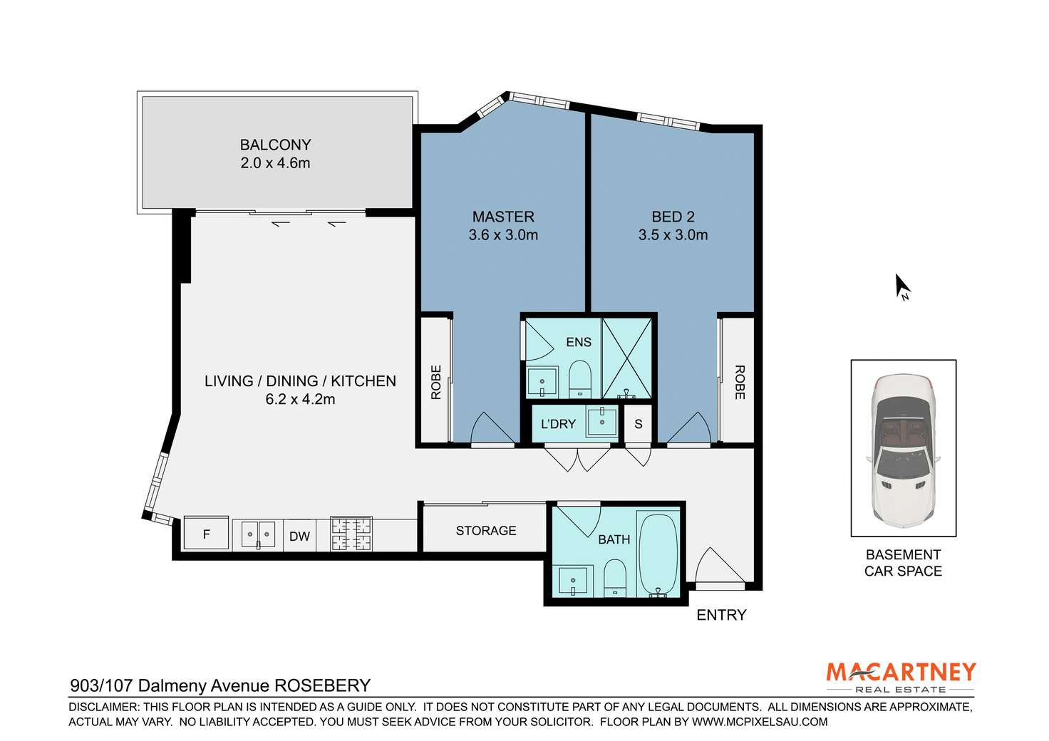 Floorplan of Homely apartment listing, 903/107 Dalmeny Avenue, Rosebery NSW 2018