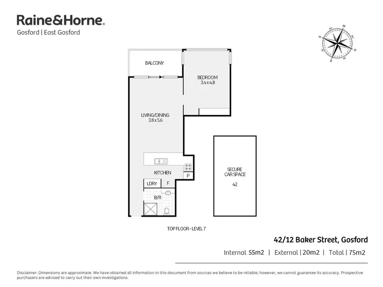 Floorplan of Homely apartment listing, 42/12 Baker Street, Gosford NSW 2250