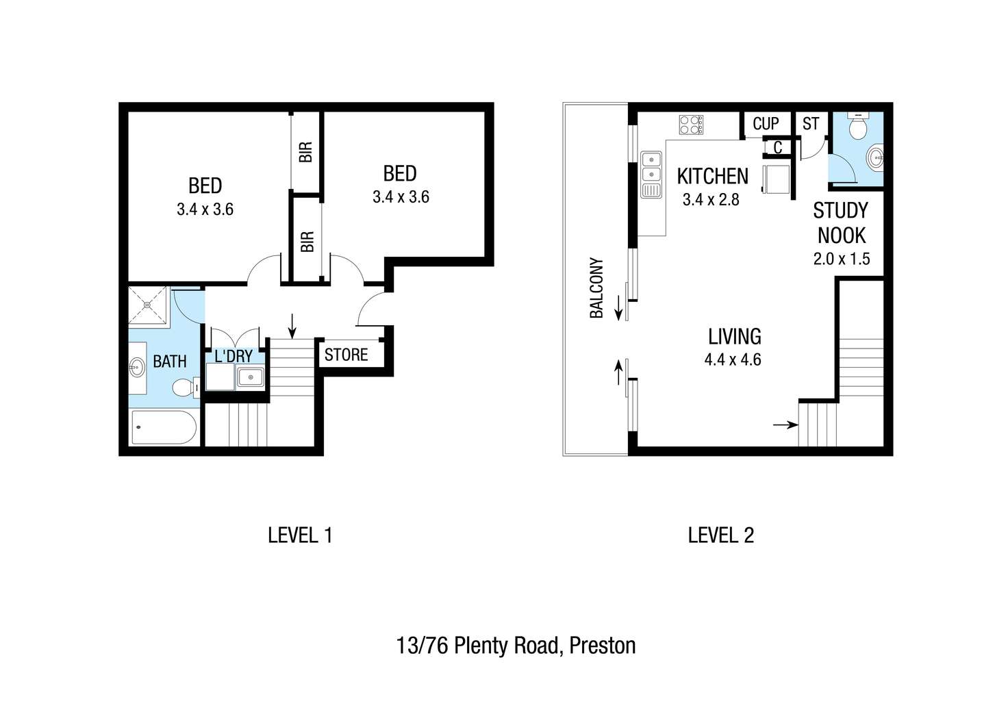 Floorplan of Homely apartment listing, 13/76 Plenty Road, Preston VIC 3072