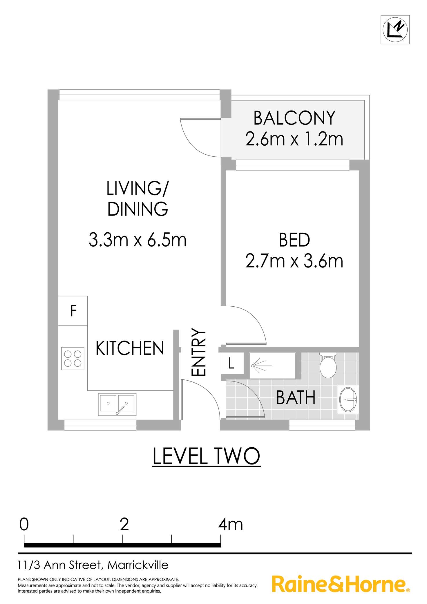 Floorplan of Homely apartment listing, 11/3 Ann Street, Marrickville NSW 2204