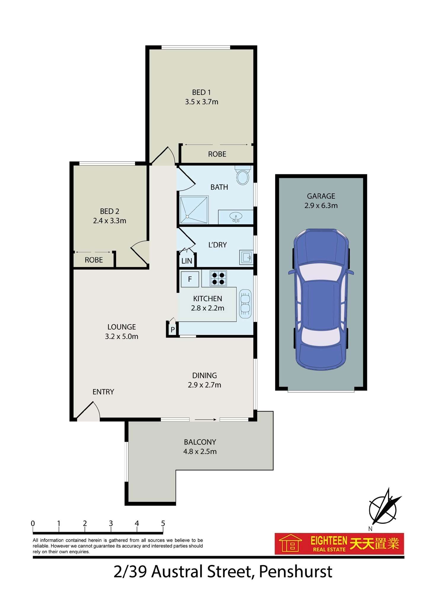 Floorplan of Homely unit listing, 2/39 Austral Street, Penshurst NSW 2222