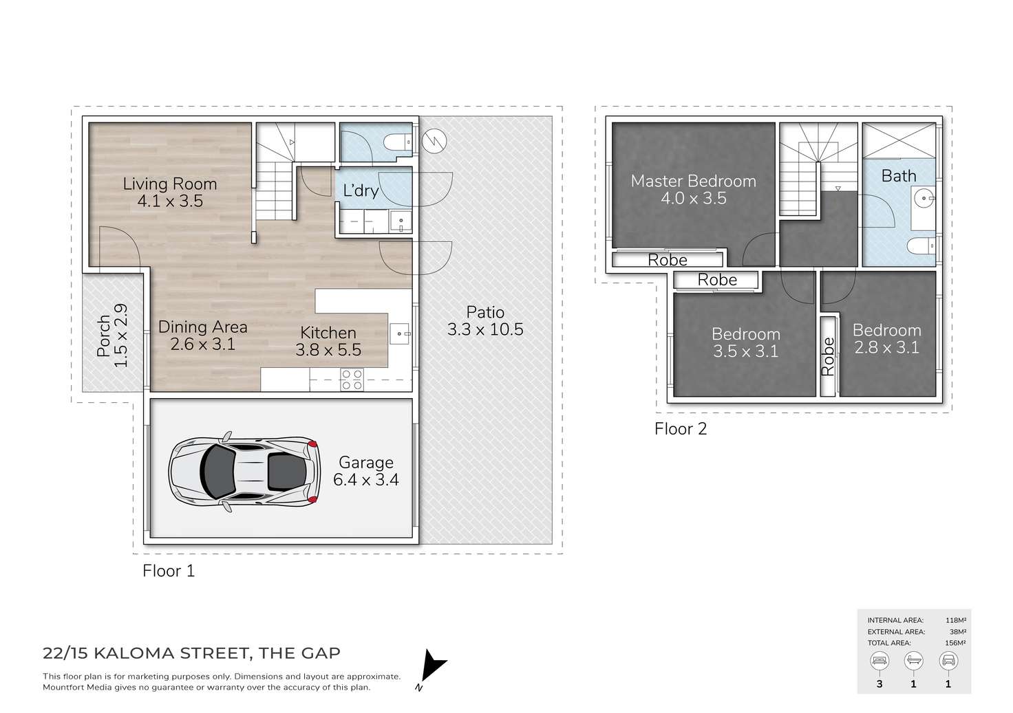 Floorplan of Homely townhouse listing, 22/15 Kaloma Road, The Gap QLD 4061