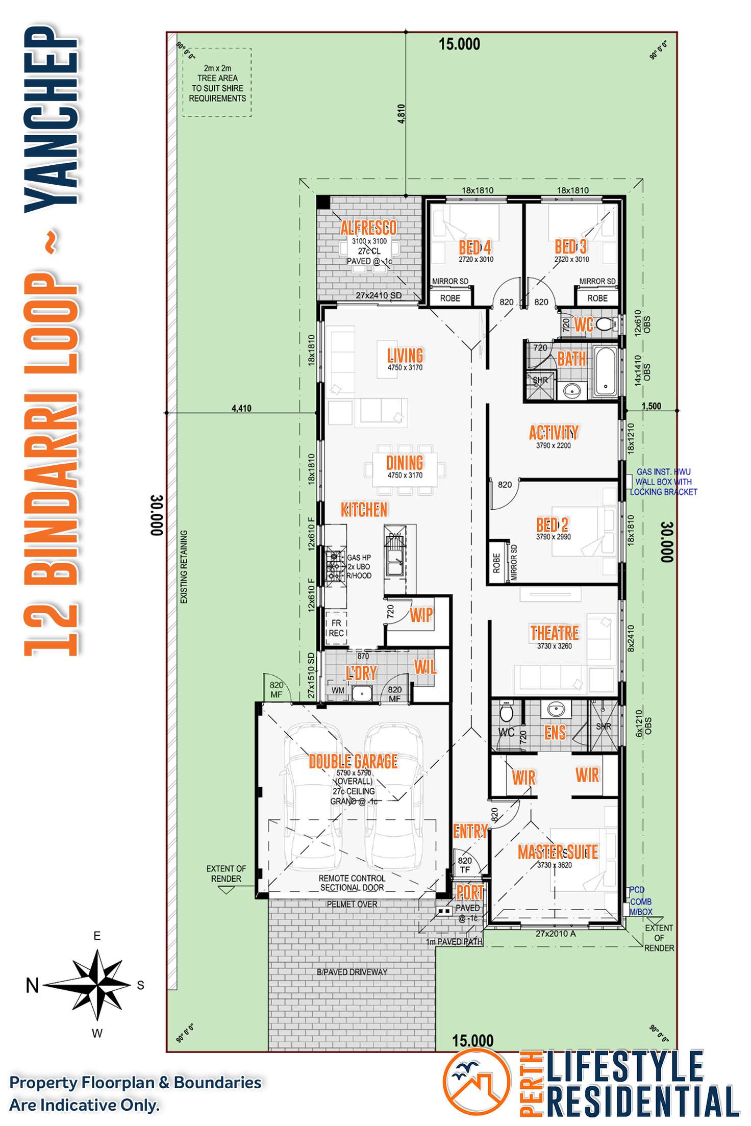 Floorplan of Homely house listing, 12 Bindarri Loop, Yanchep WA 6035