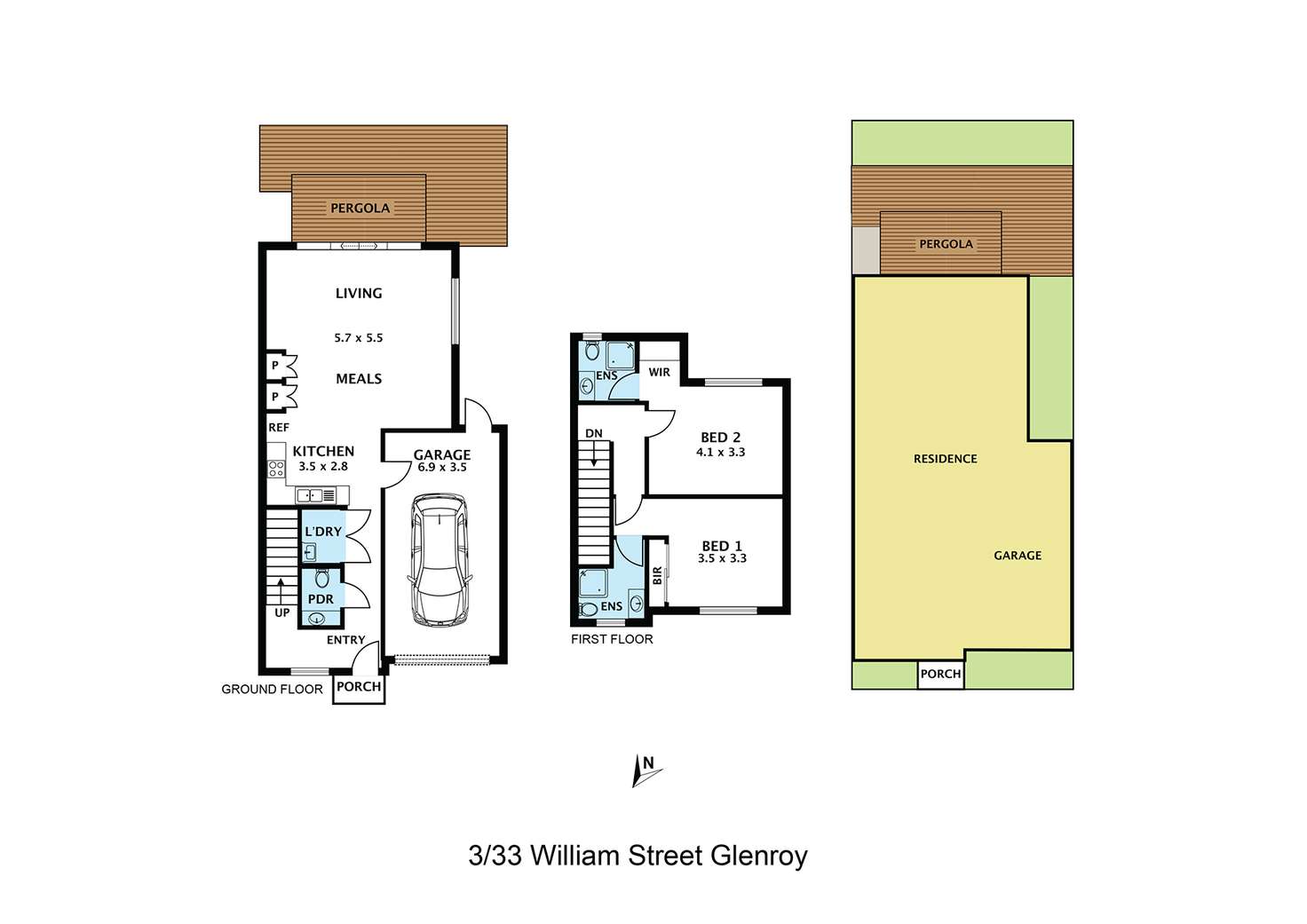 Floorplan of Homely townhouse listing, 3/33 William Street, Glenroy VIC 3046