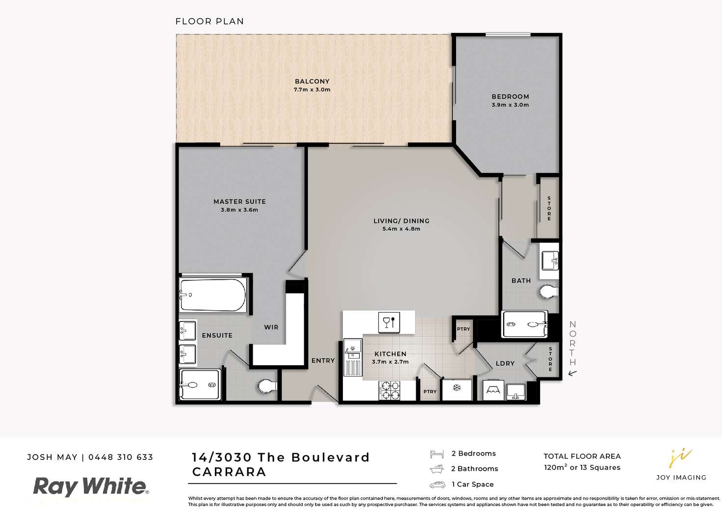 Floorplan of Homely apartment listing, 14/3030 The Boulevard, Carrara QLD 4211