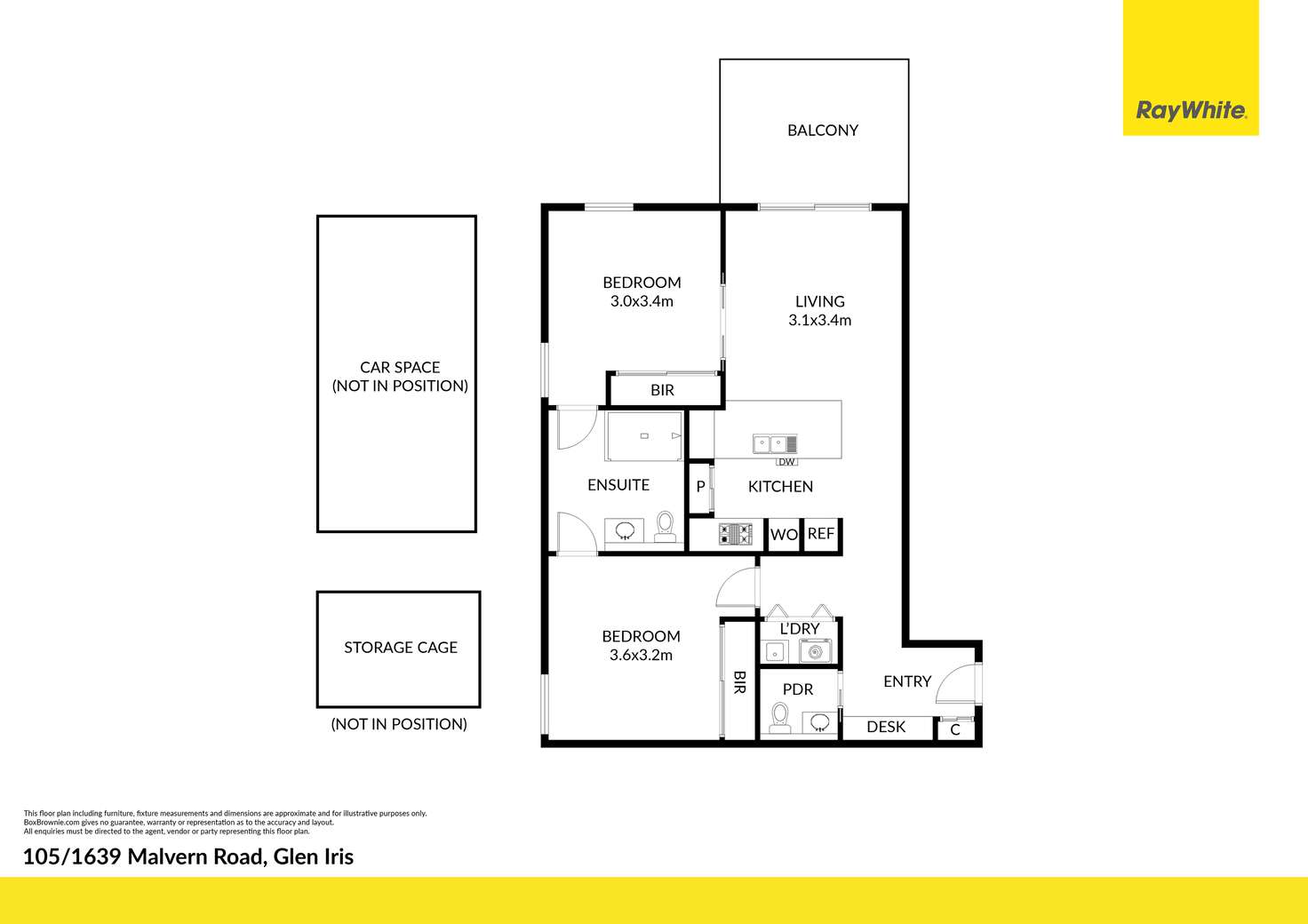 Floorplan of Homely apartment listing, 105/1639 Malvern Road, Glen Iris VIC 3146