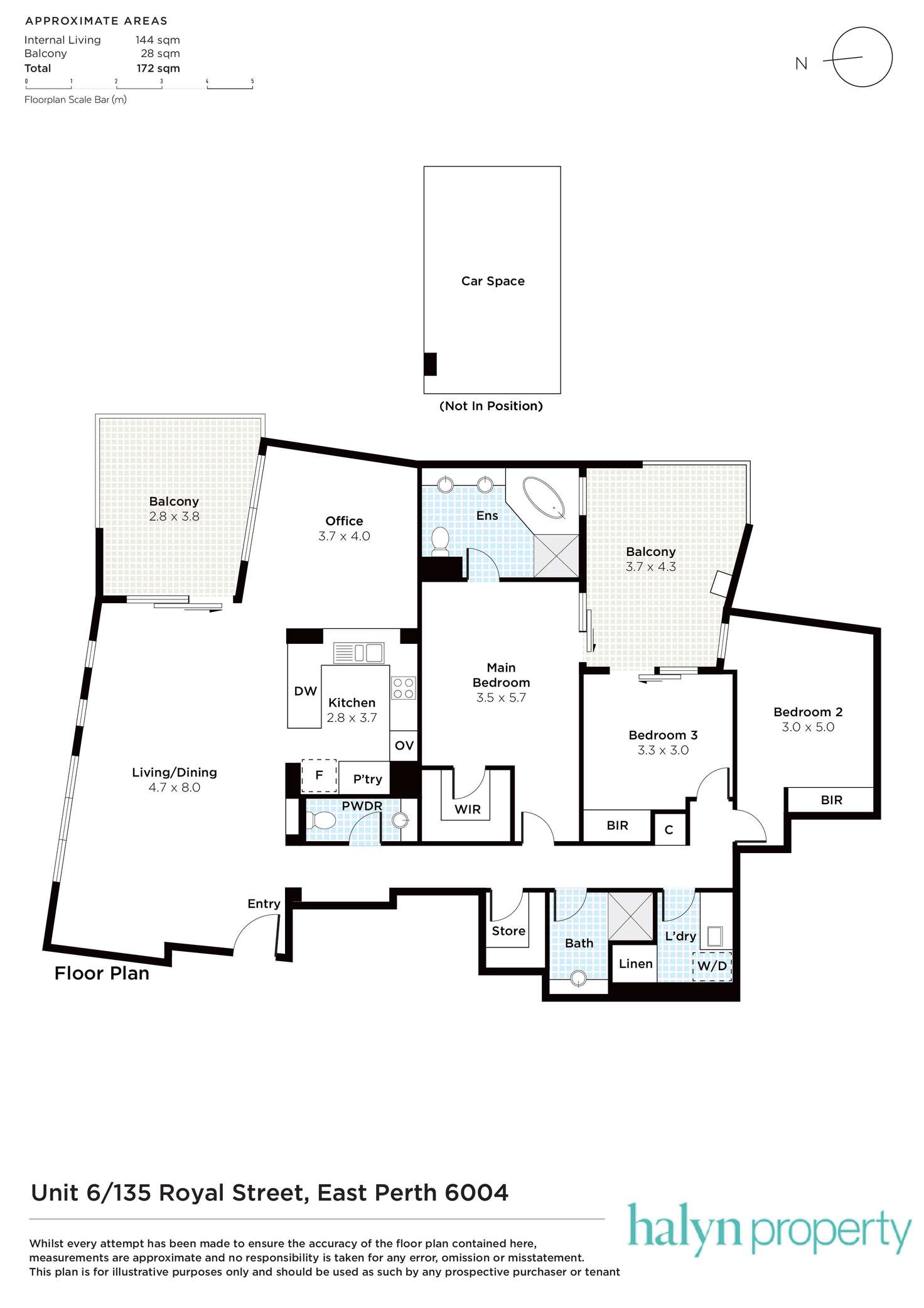 Floorplan of Homely apartment listing, 6/135 Royal Street, East Perth WA 6004