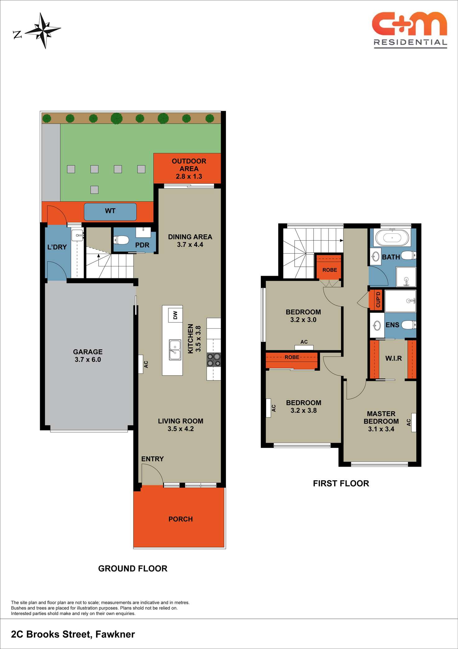 Floorplan of Homely townhouse listing, 2B & 2C Brooks Street, Fawkner VIC 3060